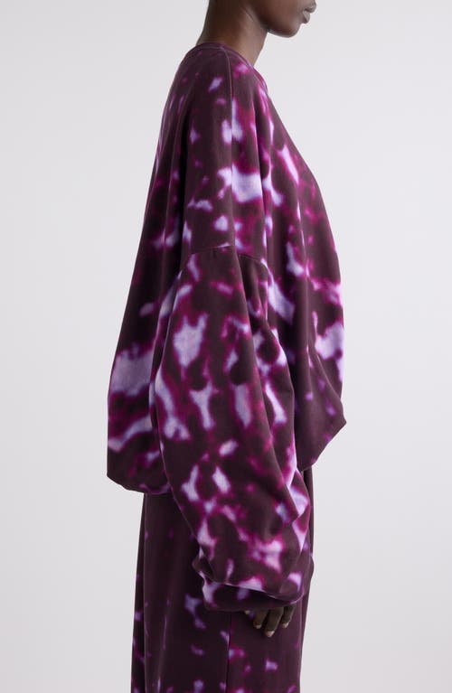 Shop Dries Van Noten Oversize Draped Bubble Hem Sweatshirt In Fuchsia