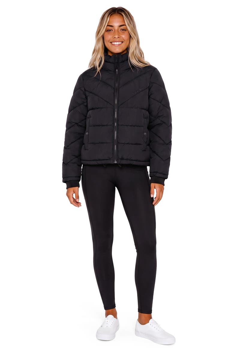 Mia Water Resistant Puffer Jacket, Alternate, color, BLK