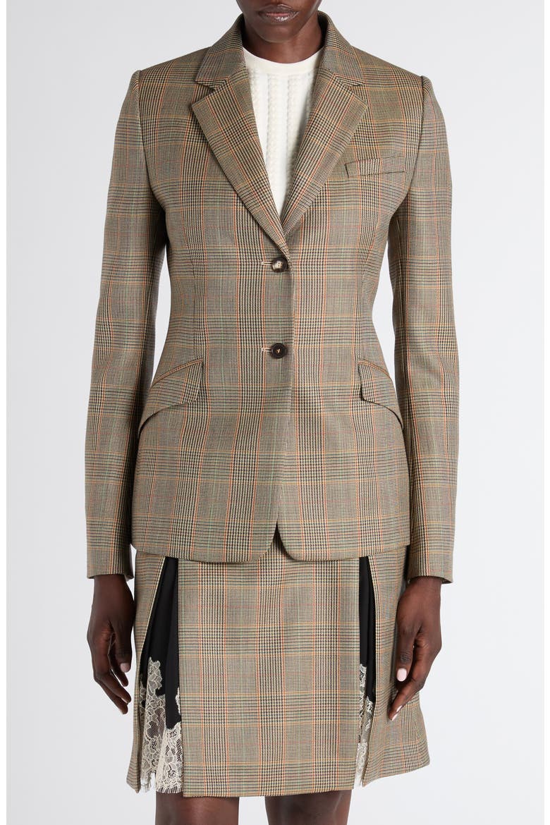Country Glen Plaid Single Breasted Wool Blazer, Main, color, OFF WHITE MULTI