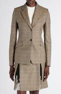 McQueen Country Glen Plaid Single Breasted Wool Blazer