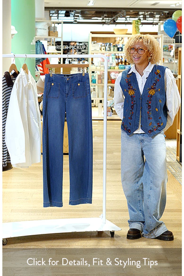 Bandless Wide Leg Sailor Jeans video