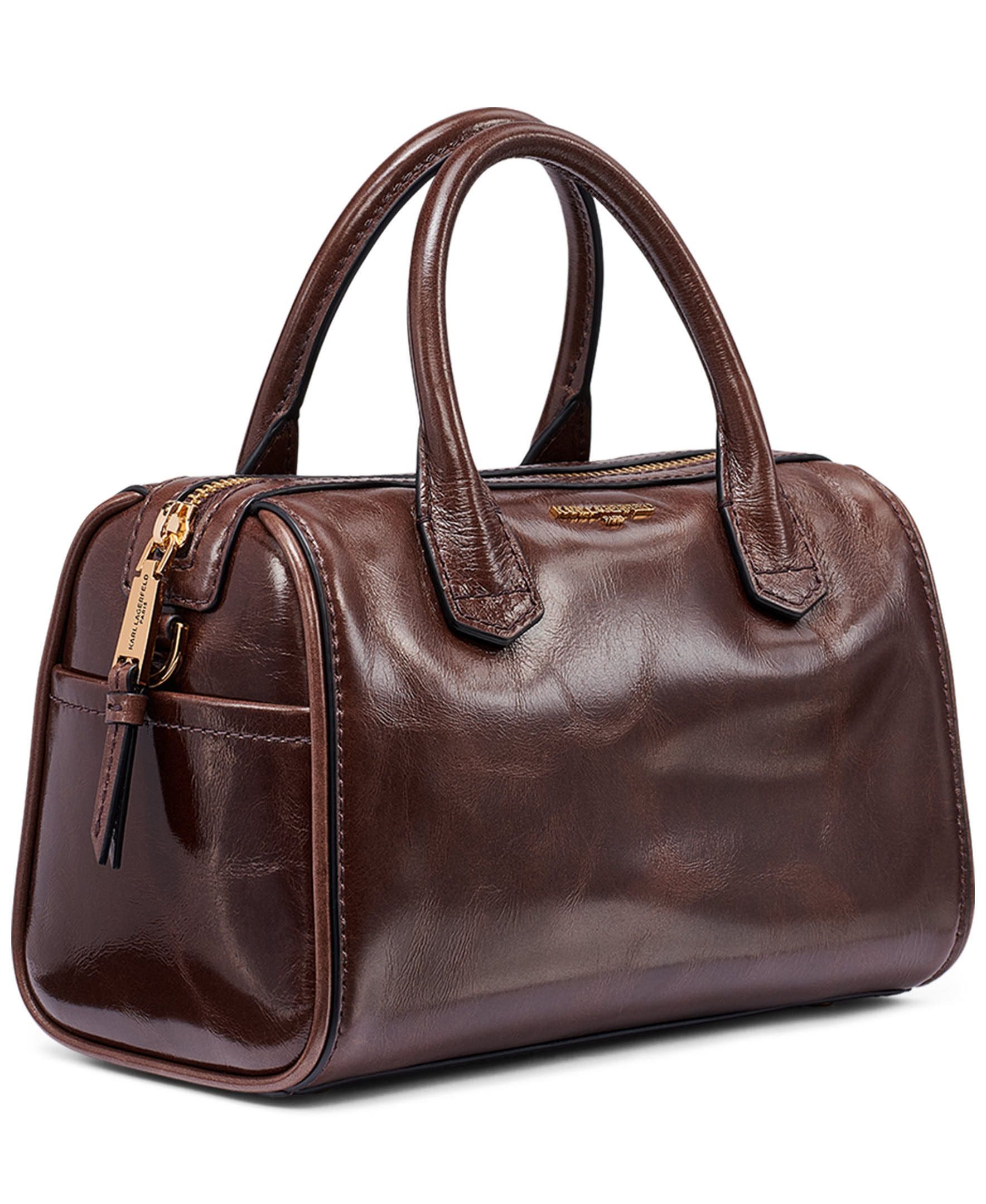 Perette Burnished Barrel Crossbody Bag, Alternate, color, Espresso