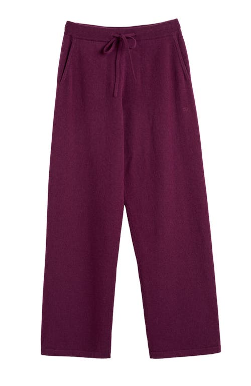 Chinti & Parker Pure Cashmere Wide Leg Pants In Burgundy
