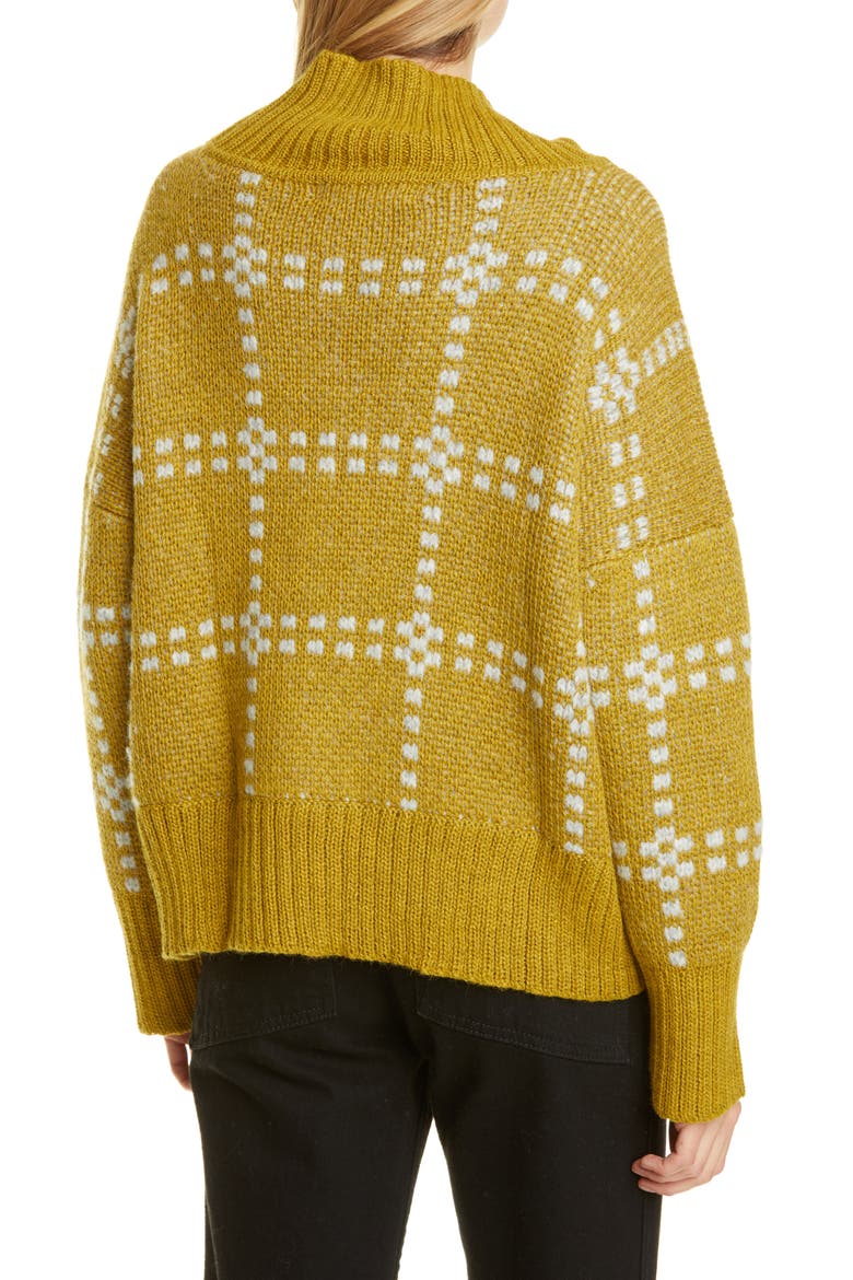Check Alpaca Blend Sweater, Alternate, color, LICHEN