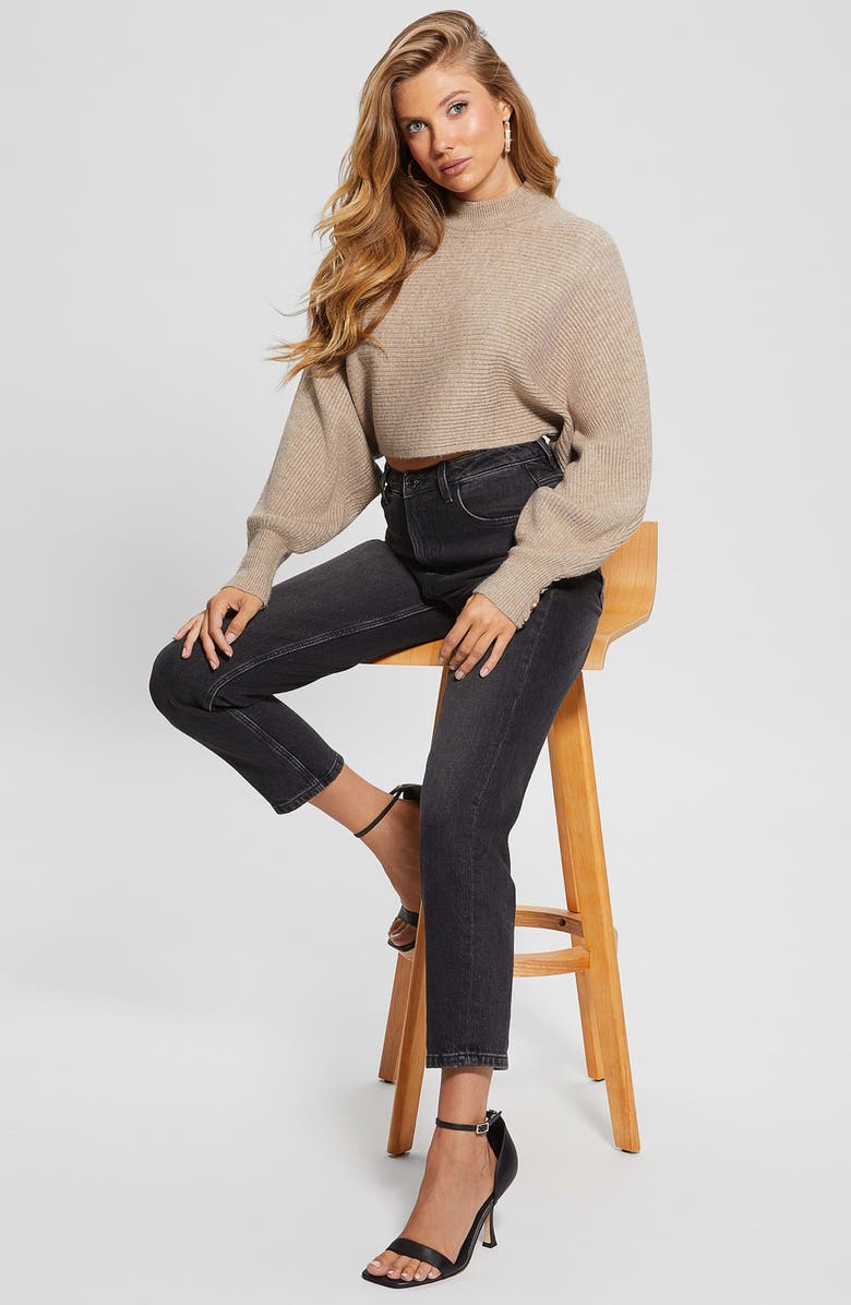 GUESS Crossback Mock Neck Sweater, Alternate, color, 