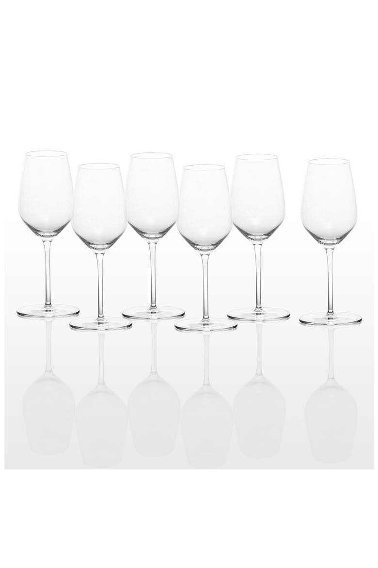 Schott Zwiesel Set of 6 Forté White Wine Glasses, Alternate, color, CLEAR