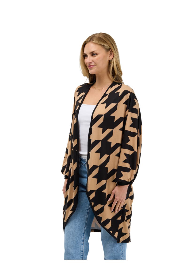 Essential Womens Open Front Cardigan Jacket, Alternate, color, Brown Multi