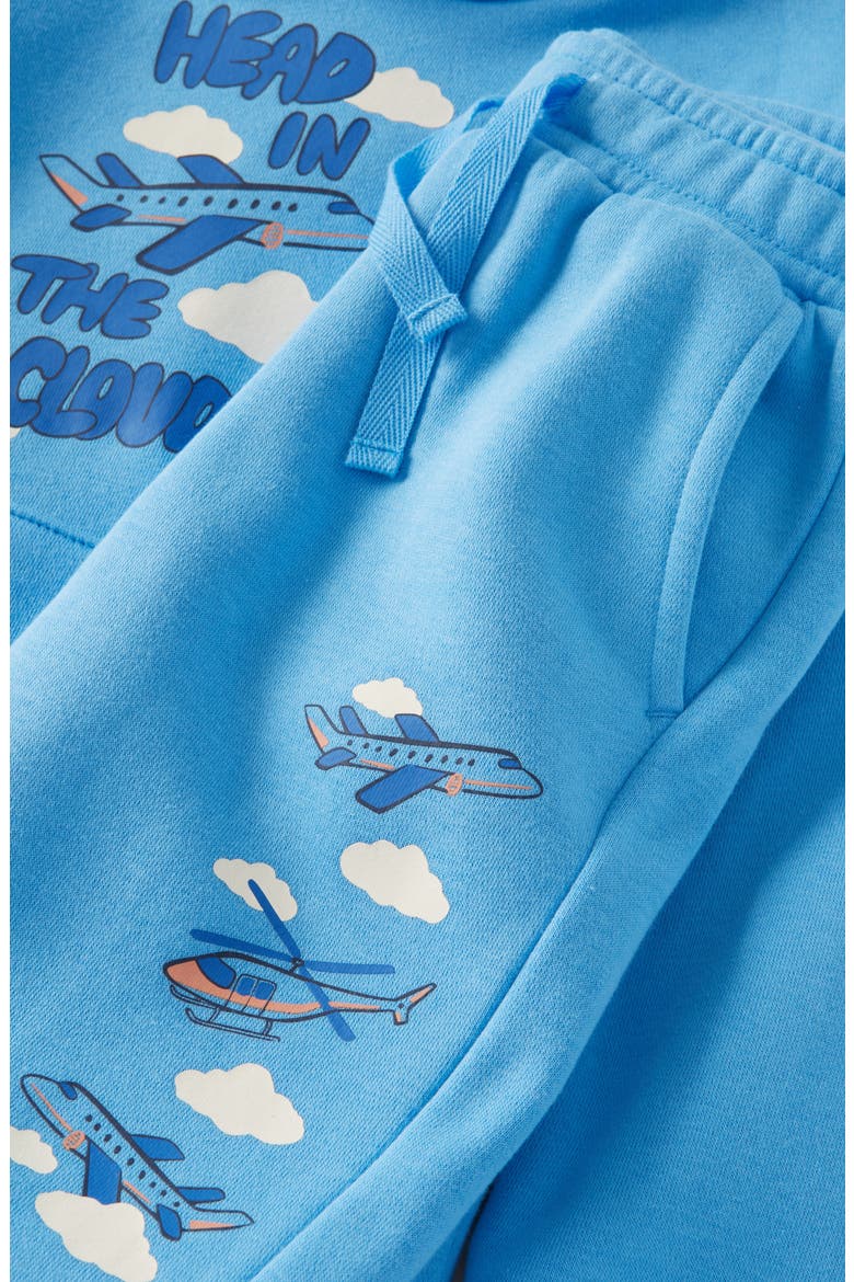 Kids' Printed Kanga Sweatshirt & Sweatpants Set, Alternate, color, BLUE MAYA PLANE CLOUDS GRAPHIC