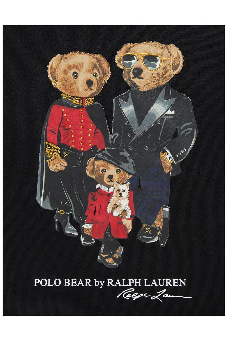 Kids' Polo Bear Family Graphic Print Sweatshirt, Alternate, color, BLACK