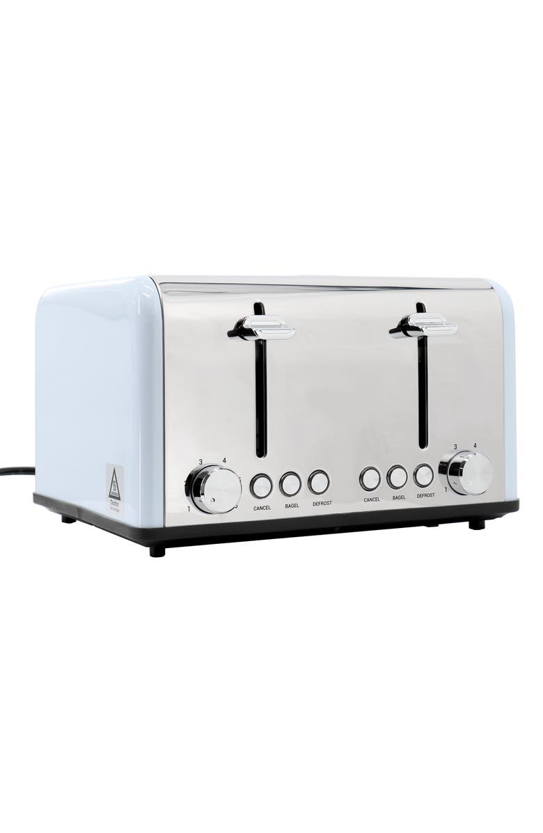 Redmond 4 Slice Extra Wide Slot 1650W Stainless Steel Toaster, Main, color, Light Blue