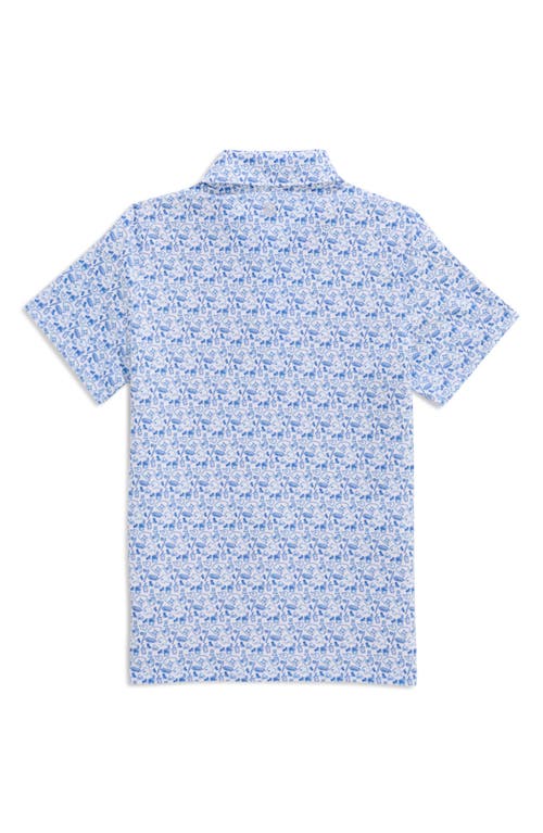 Vineyard Vines Kids' Print Polo In Blue