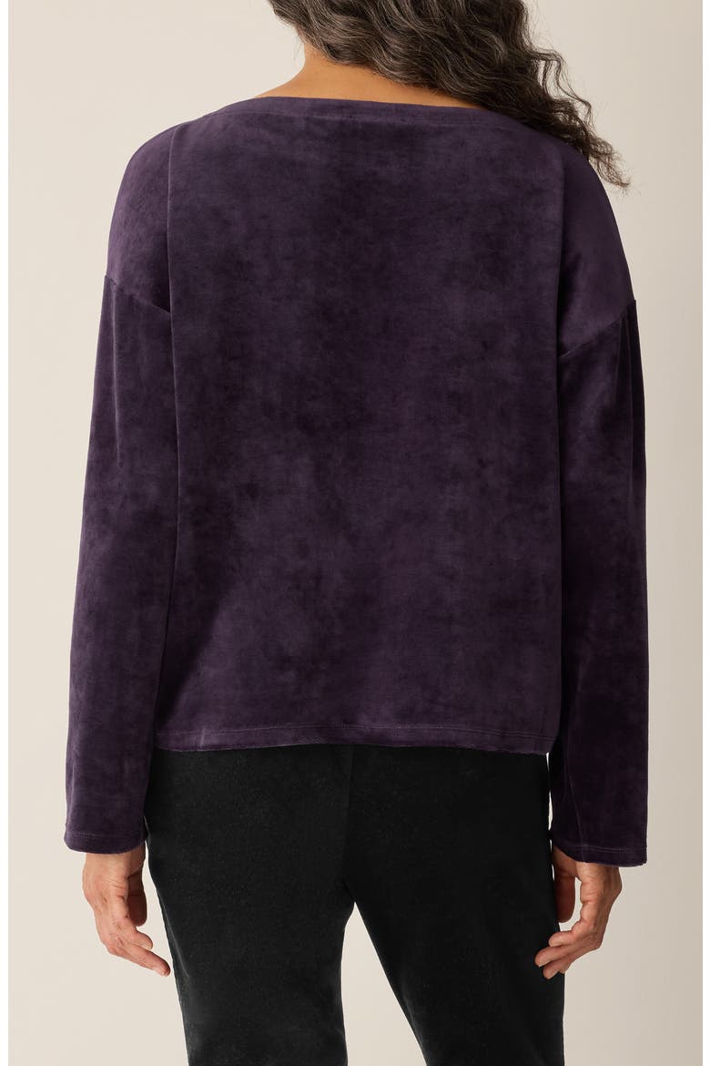 Boxy Velvet Top, Alternate, color, AUBERGINE