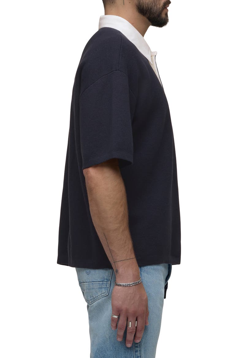 Contrast Collar Cotton & Cashmere Polo, Alternate, color, FLEET