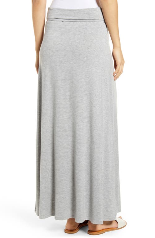 Shop Loveappella Roll Top Maxi Skirt In Heather Grey