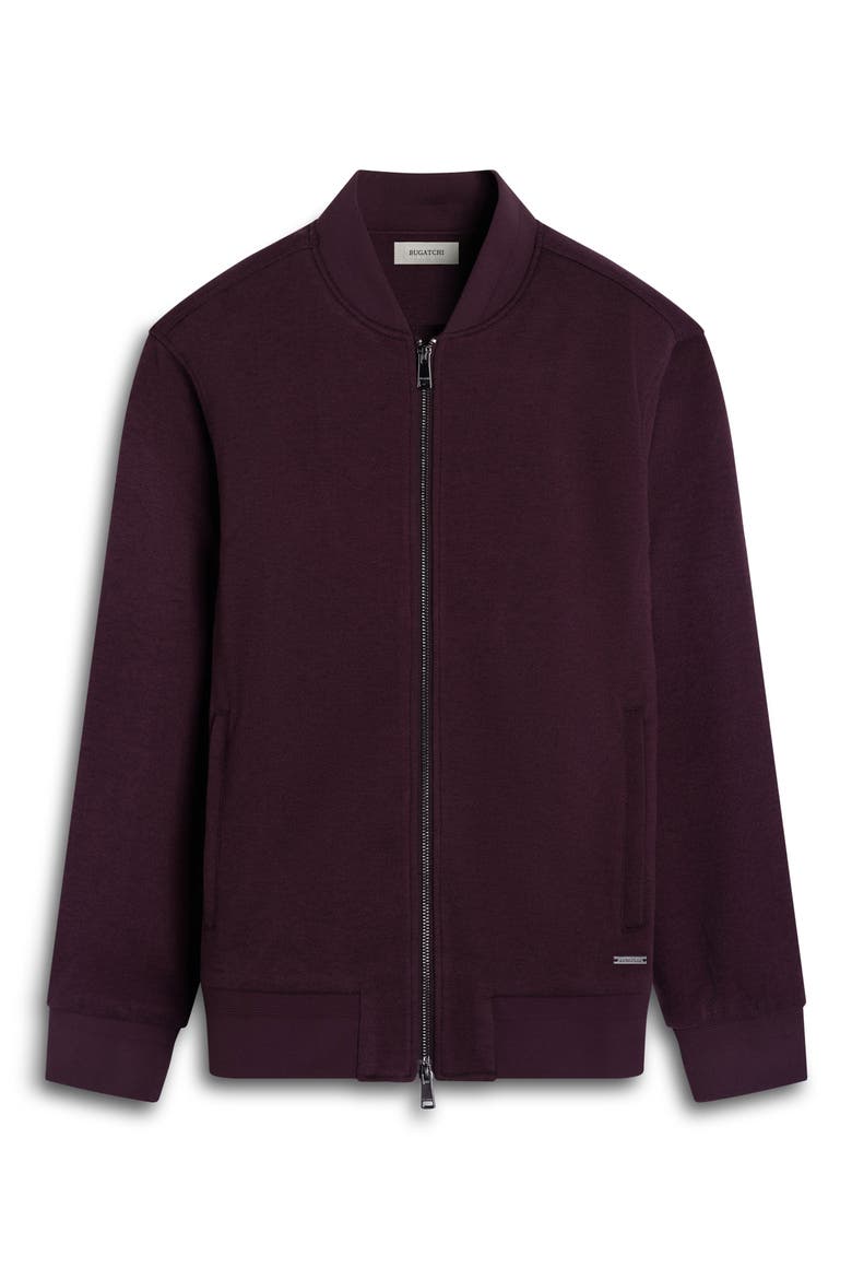 Full Zip Knit Bomber Jacket, Alternate, color, BURGUNDY