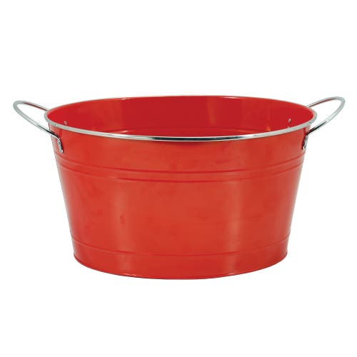 Twine Big Red Galvanized Metal Beverage Tub In Red