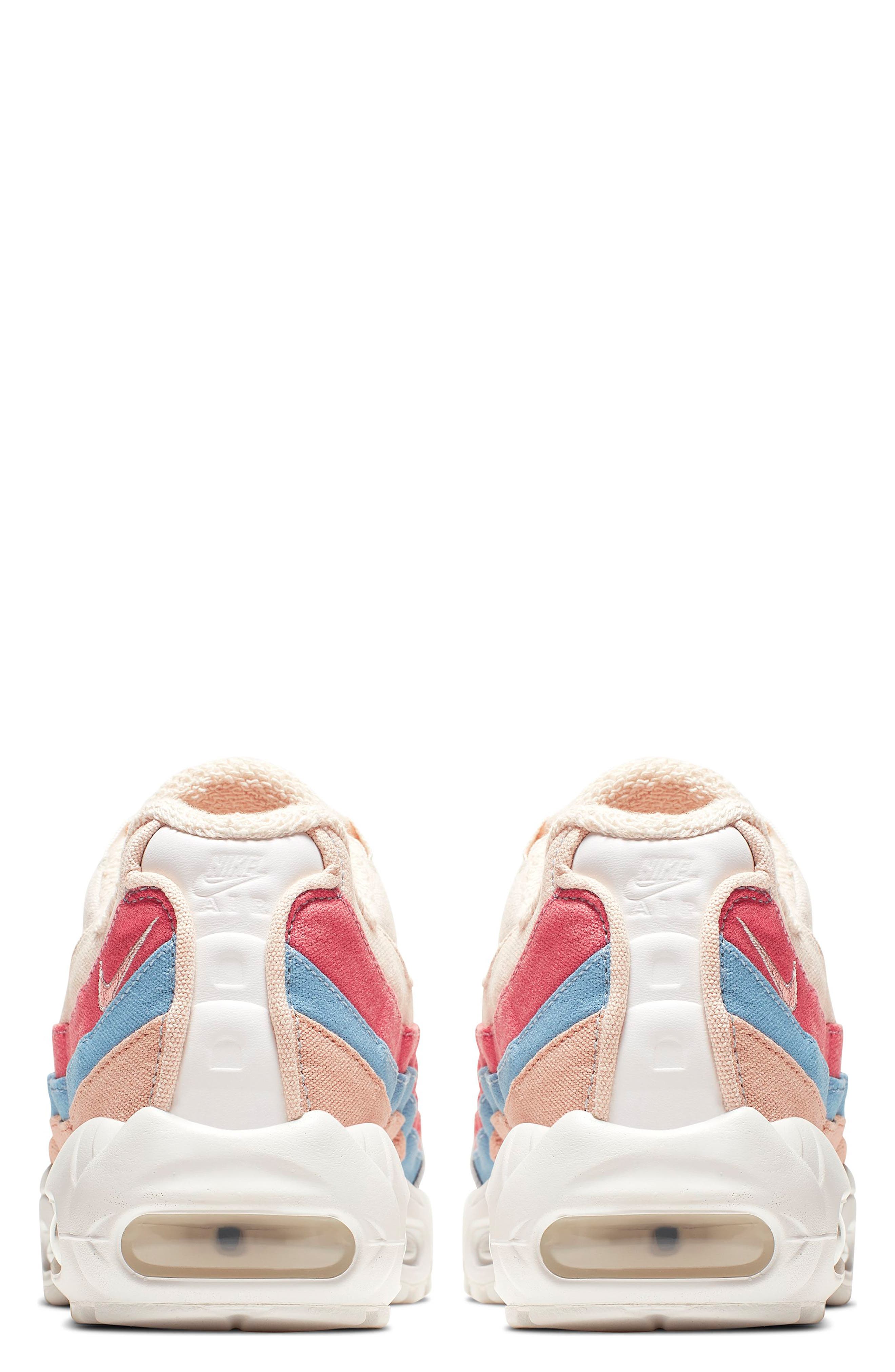 Nike Air Max 95 QS The Plant Color Collection Sneaker, Alternate, color, Crimson Tint/ Coral-Blue