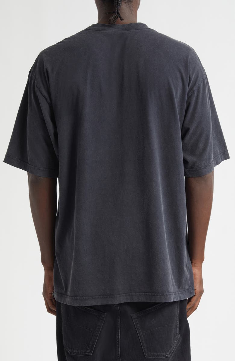 Balenciaga Logo Cotton Graphic T-Shirt, Alternate, color, Faded Washed Black