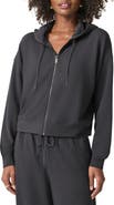Splendid Waffle Scuba Knit Full Zip Hoodie