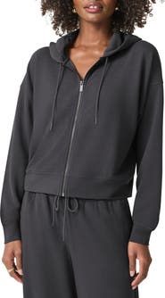 Splendid Waffle Scuba Knit Full Zip Hoodie