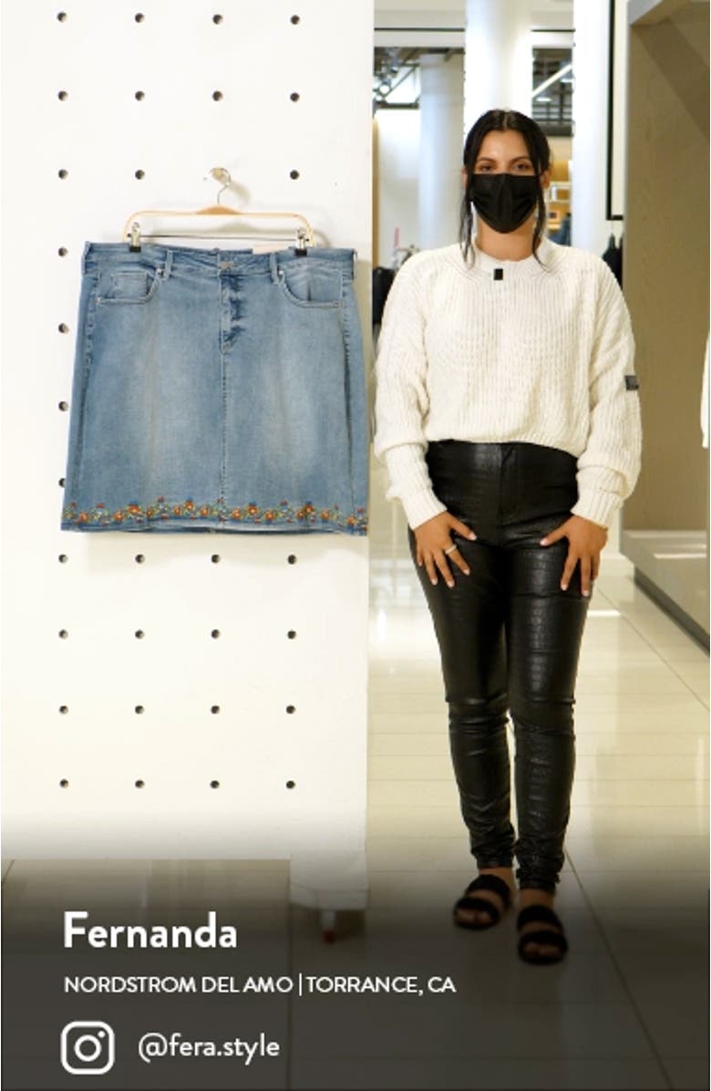 Embroidery Hem Denim Skirt, sales video thumbnail