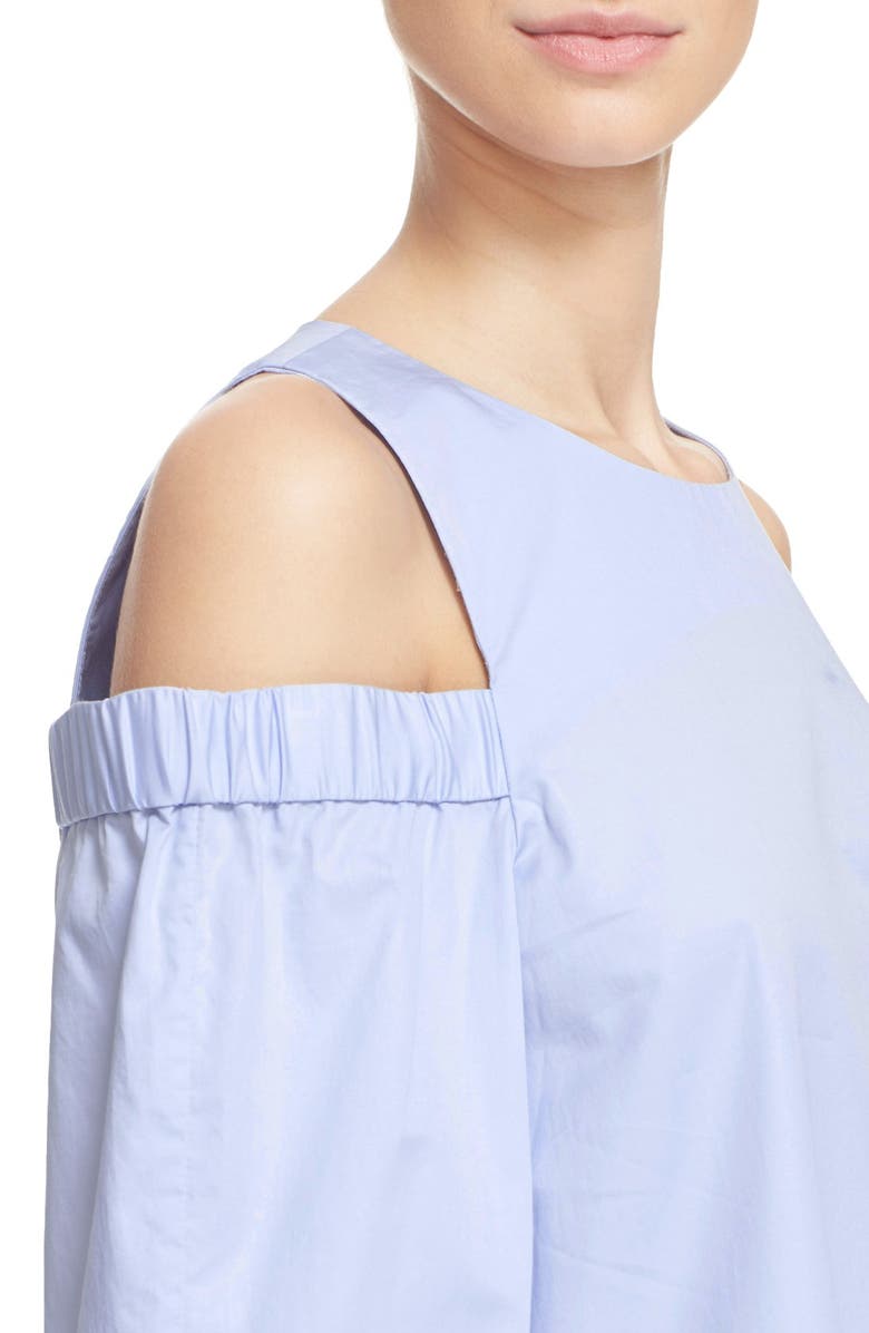 Tibi Satin Poplin Cold Shoulder Top, Alternate, color, 