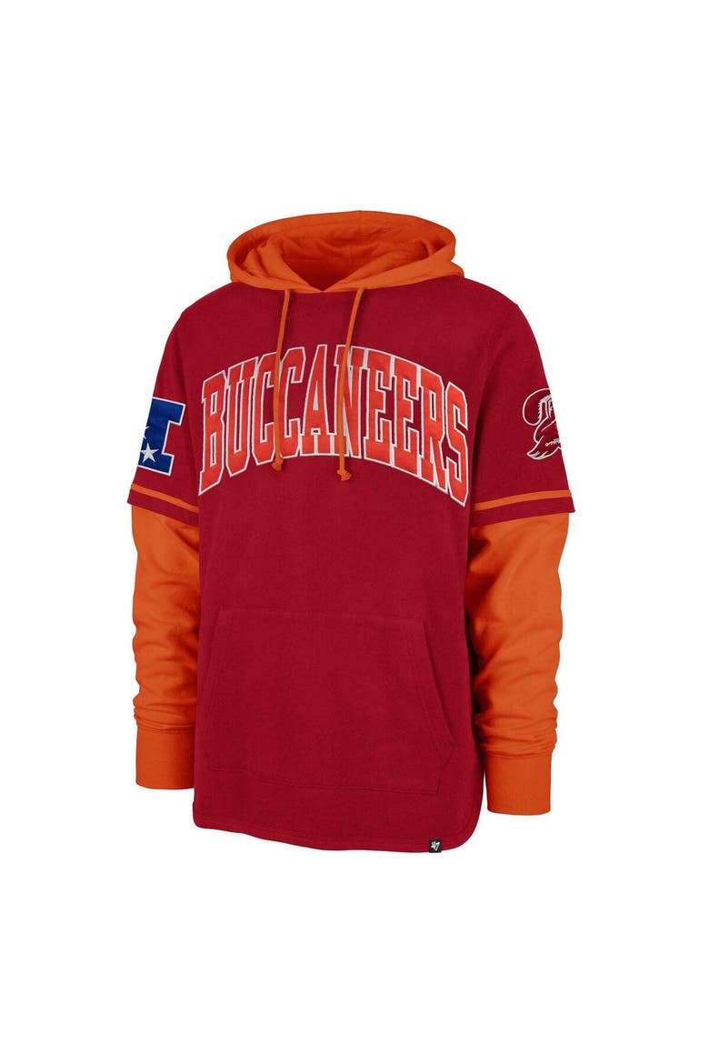 Men's '47 Red Tampa Bay Buccaneers Shortstop Pullover Hoodie, Alternate, color, Red