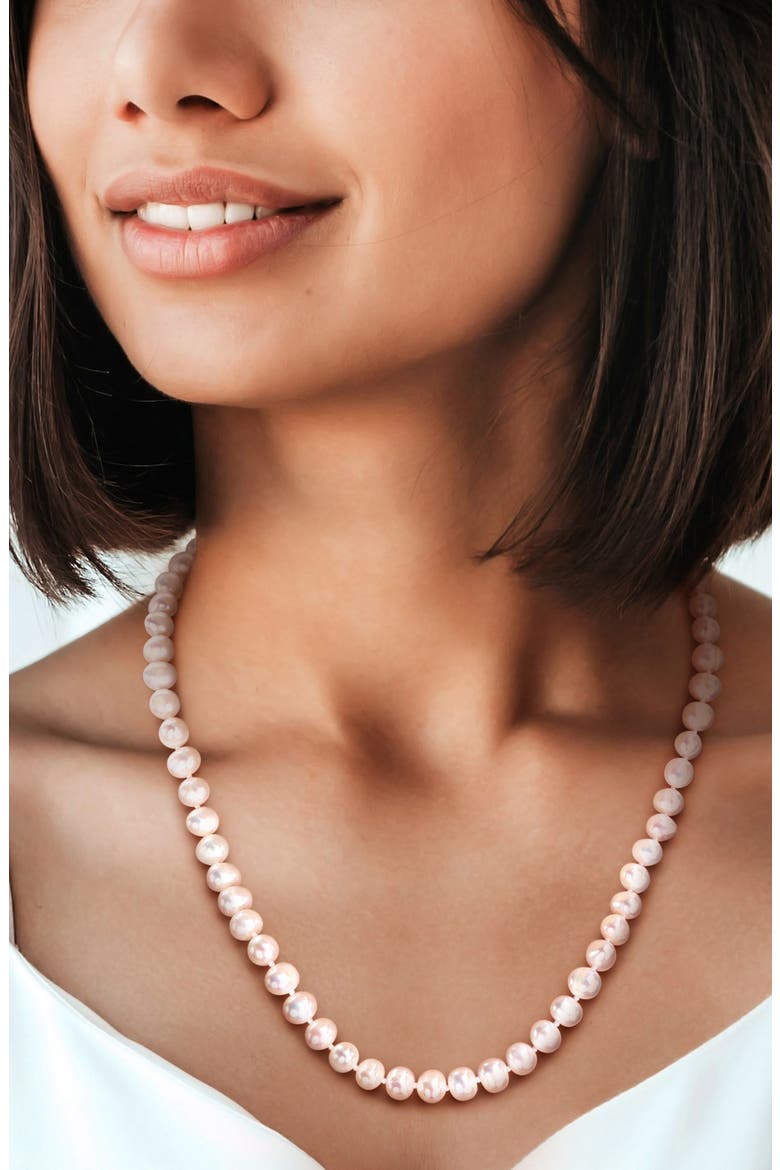 7-8mm Cultured Freshwater Pearl Necklace, Alternate, color, WHITE