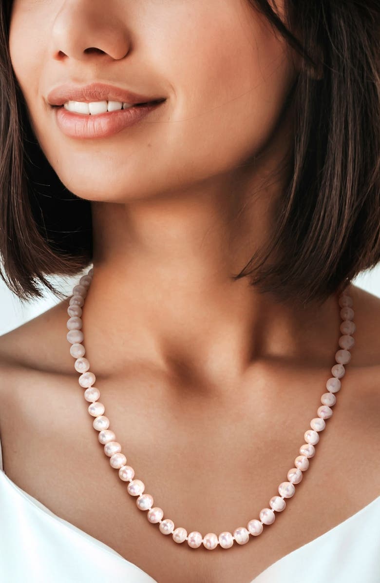 DELMAR 7-8mm Cultured Freshwater Pearl Necklace, Alternate, color, White