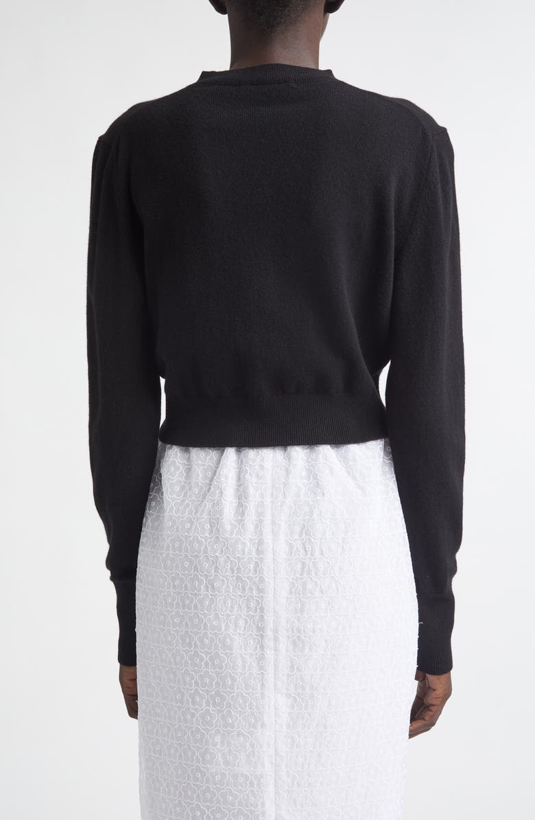 Cecilie Bahnsen CBdua Summer Cashmere & Wool Cardigan, Alternate, color, Black