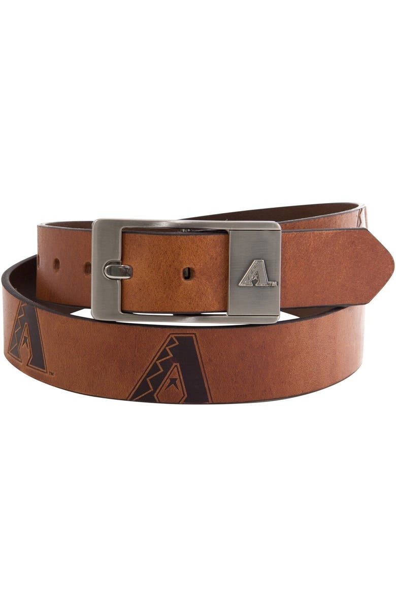 EAGLES WINGS Arizona Diamondbacks Brandish Leather Belt, Main, color, Brown