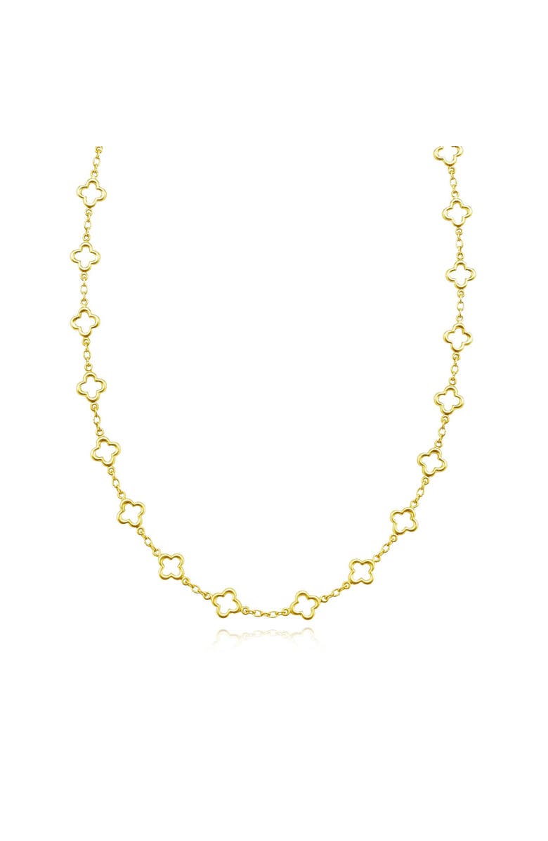 The Lovery Fine Jewelry Mini Gold Open Clover Link Necklace, Main, color, Gold