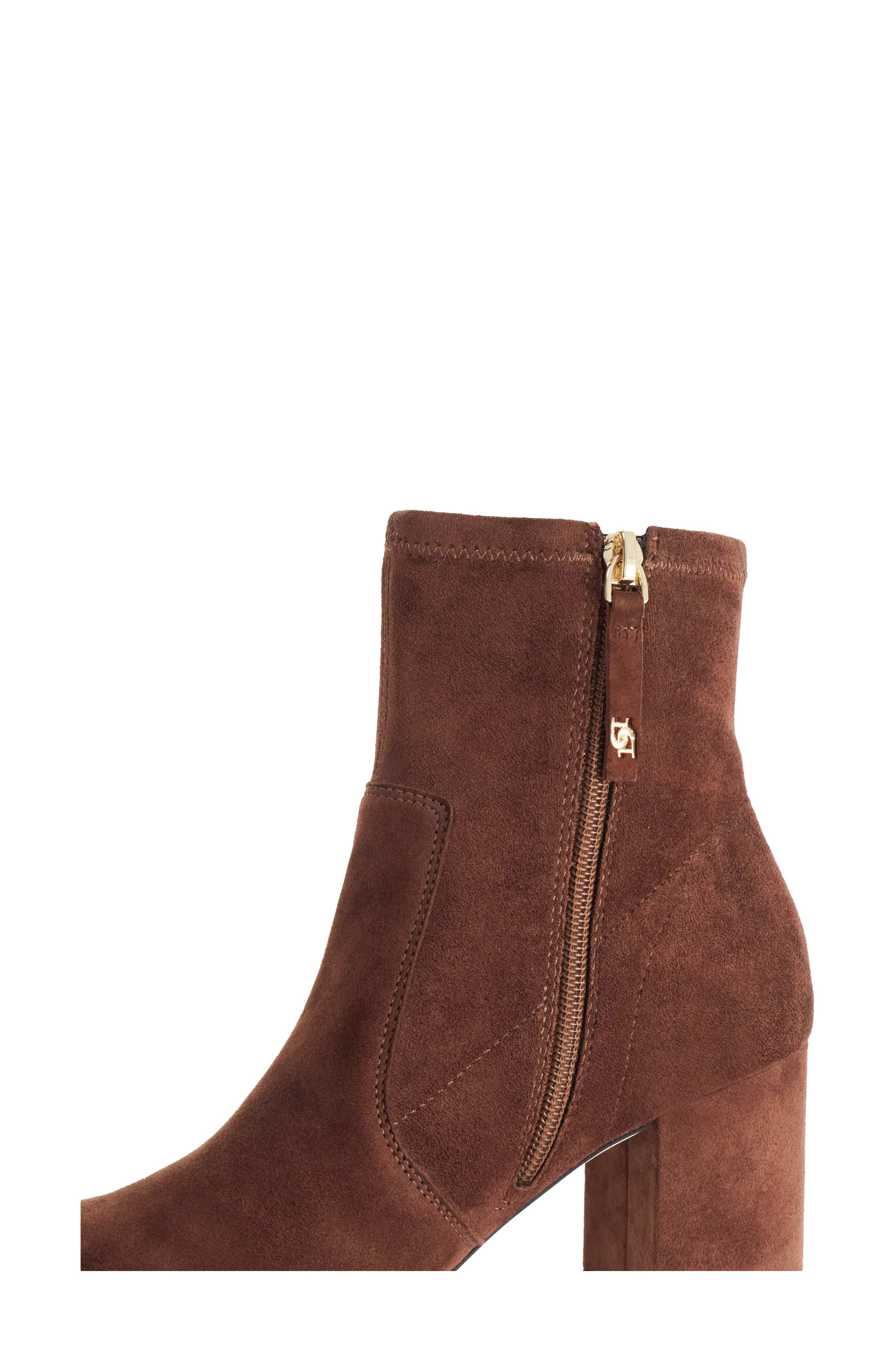 Ollisa Stretch Leather Bootie, Alternate, color, BROWN