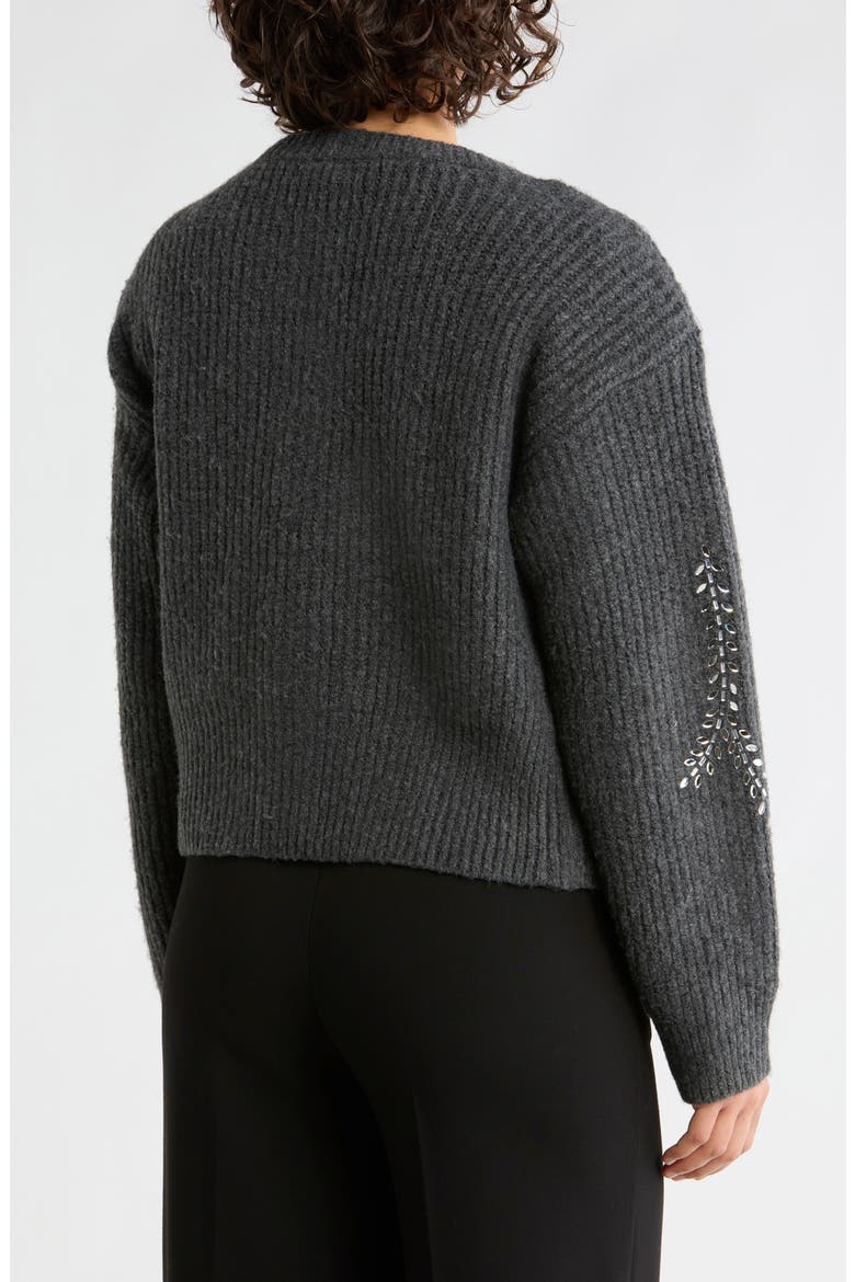 Rhinestone Crop Cardigan, Alternate, color, CHARCOAL GREY