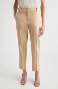 Eleventy Drago Linen & Wool Slub Twill Ankle Pants