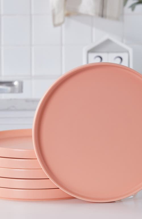 Stone Lain Stella Porcelain 6-piece Salad Plate Set In Pink