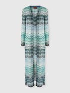 Missoni Long Cardigan With Chevron Motif And Sequins
