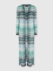 Missoni Long Cardigan With Chevron Motif And Sequins