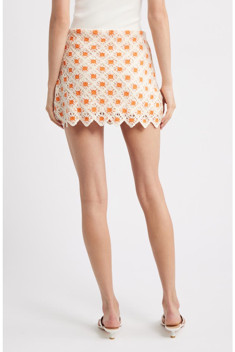 Cameron Crochet Miniskirt, Alternate, color, ORANGE