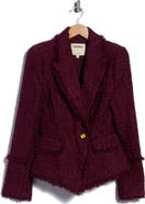 L'AGENCE Kaisley Frayed Tweed Blazer