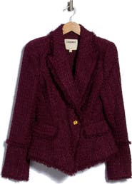 L'AGENCE Kaisley Frayed Tweed Blazer