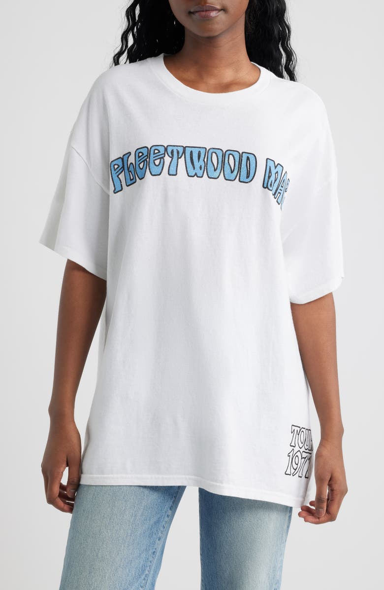 Merch Traffic Fleetwood Mac Oversize Tour Graphic T-Shirt, Main, color, White