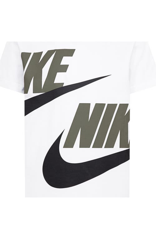 Nike Kids' Split Futura T-shirt & Shorts Set In Medium Olive