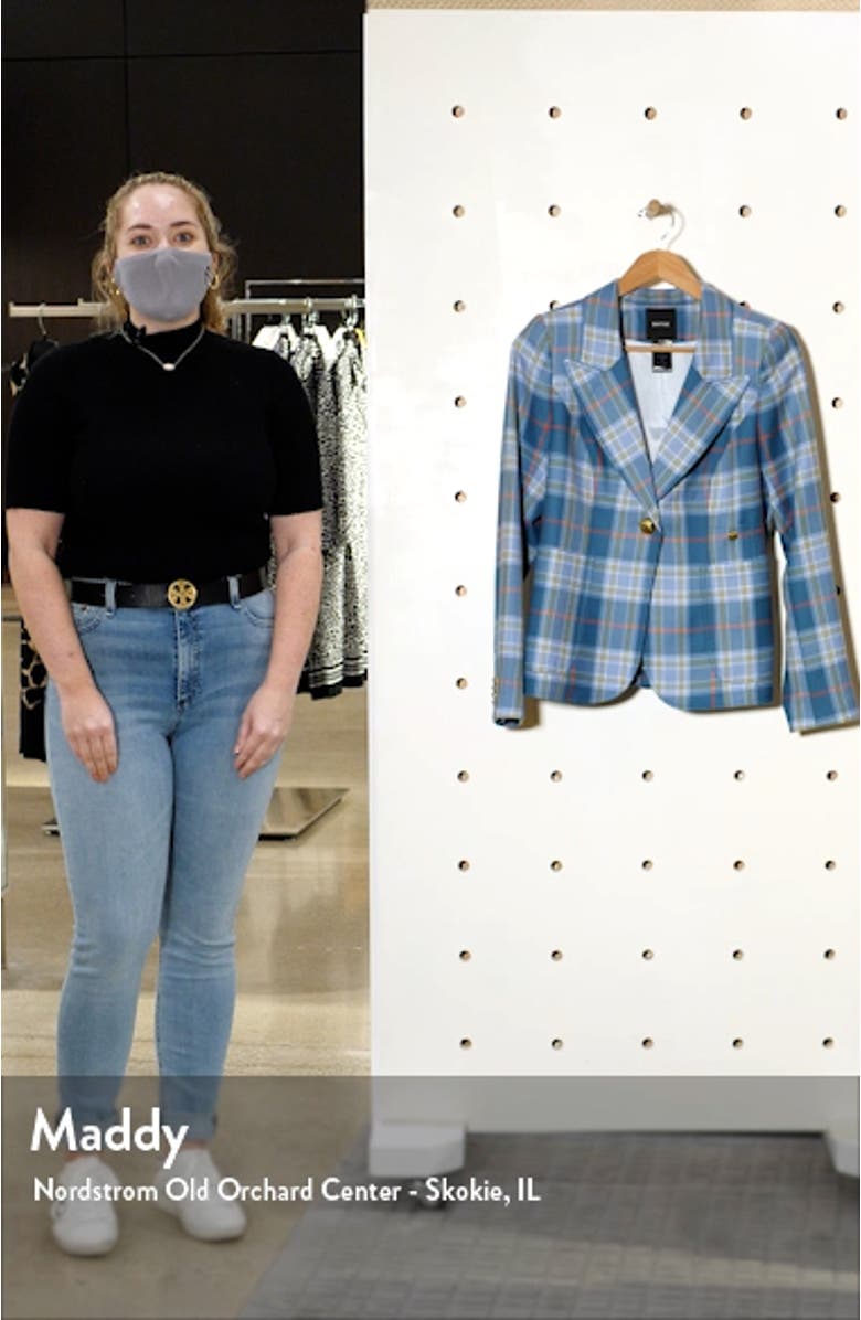 Duchess Plaid Wool Cutaway Blazer, sales video thumbnail