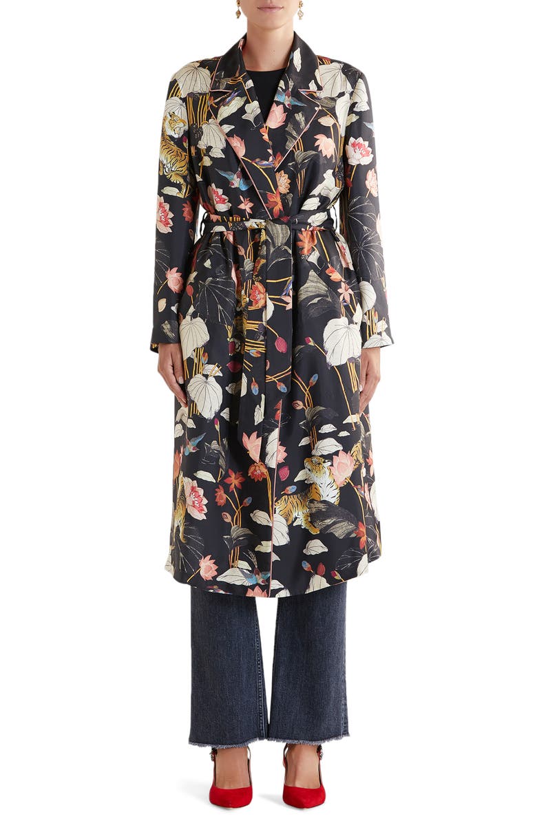 Etro Zante Floral Print Silk Duster, Main, color, 
