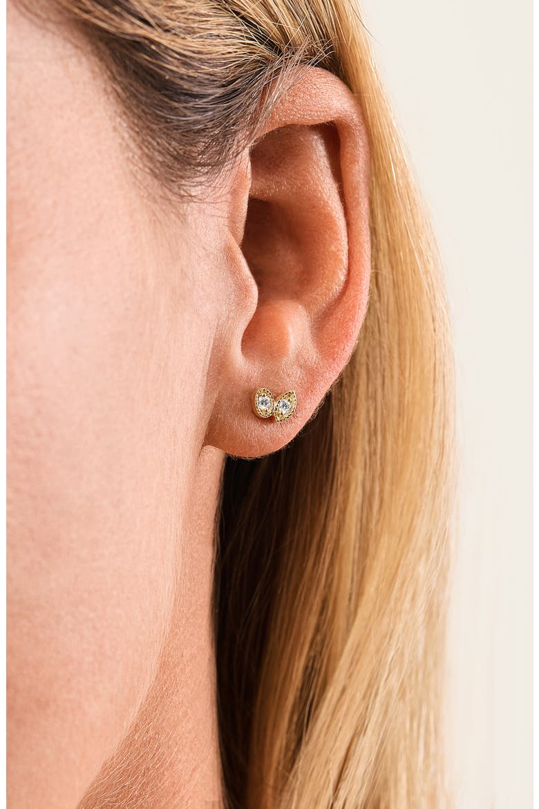 18K Gold Mykonos Diamond Stud Earrings (Online Trunk Show), Alternate, color, 18K YELLOW GOLD/ DIAMOND