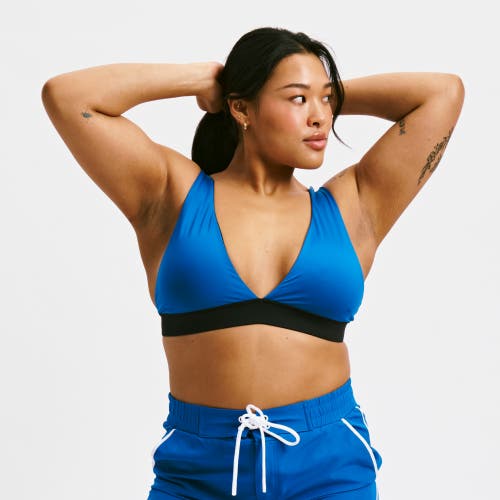 Tomboyx Reversible Swim Plunge Bikini Top In Blue