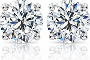 Bliss Diamond 2Ct T.W. Round Cut Diamond Studs in 14k Gold Push Back Women's Earrings