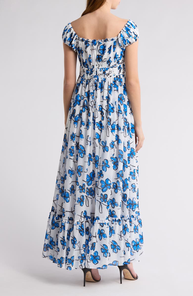 AREA STARS Floral Cap Sleeve Maxi Dress, Alternate, color, Blue Floral