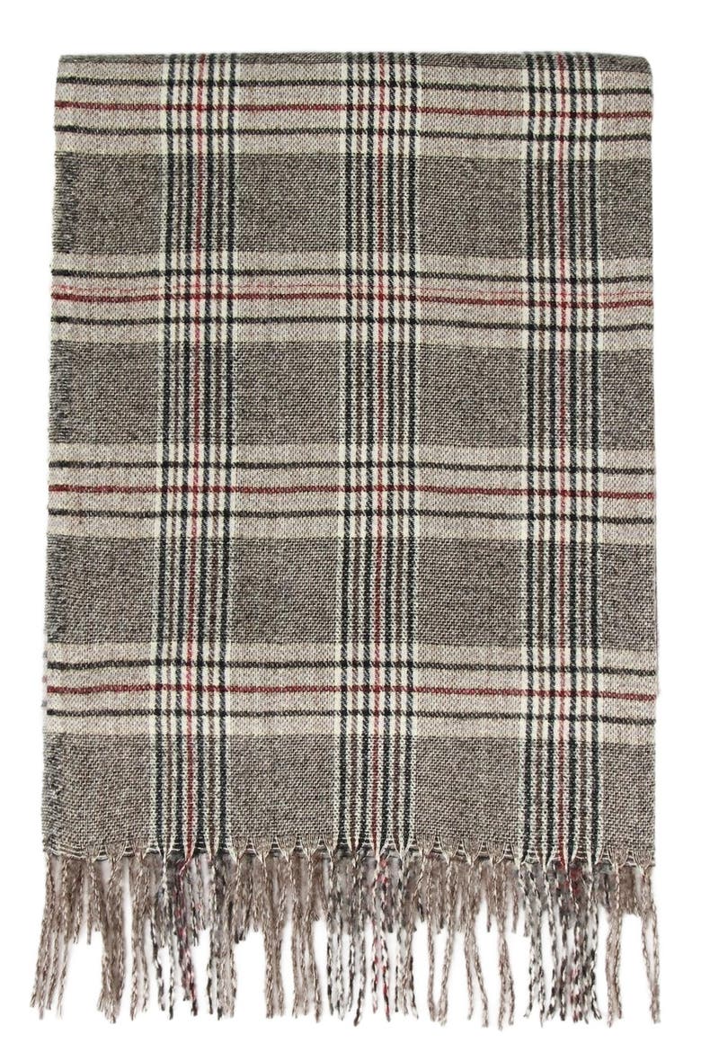 Apen Plaid Scarf, Alternate, color, Military